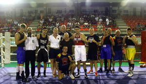 Boxeadores de toda Andalucía y de Murcia en la velada celebrada en Balerma