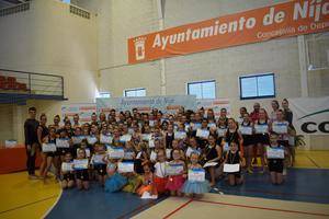 Una exhibición, diplomas y medallas en la clausura de la Escuela Municipal de Gimnasia Rítmica