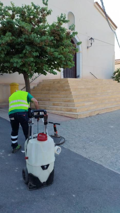 Finaliza la primera fase de desinfección en Dalías con actuaciones en Celín y el núcleo urbano