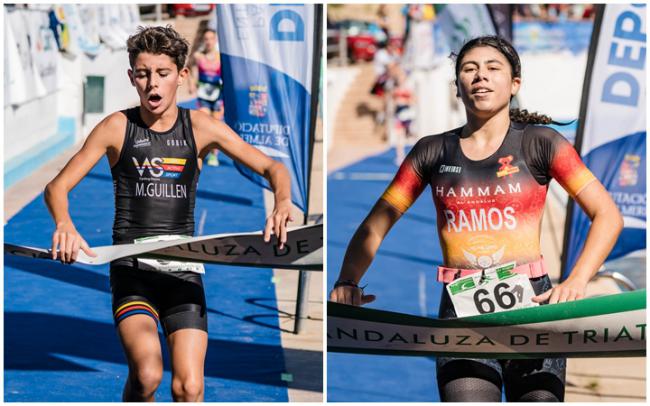 Marco García-Guillén y Vera Ramos: Campeones de Andalucía de Triatlón Infantil en Tíjola