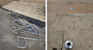 Arrancan de cuajo y destrozan la barandilla de acceso al Sagrado Corazón