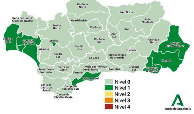 Almería y Málaga son las provincias andaluzas con más contagios nuevos