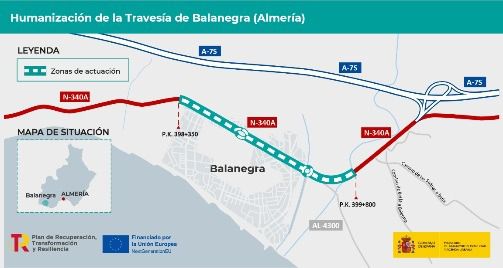 Cortes de tráfico en la N-340A por obras en Balanegra