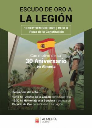 Almería entrega el Escudo de Oro a la Legión