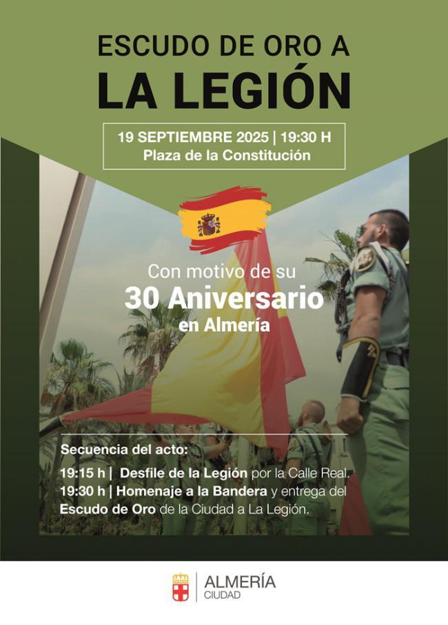 Almería entrega el Escudo de Oro a la Legión