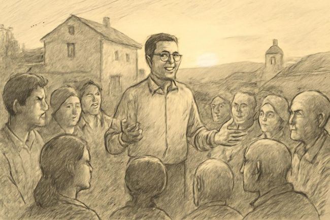 El hombre que baja del frío