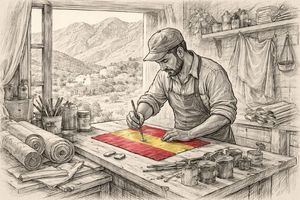 Una bandera grande, hermosa y libre