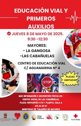 Taller de seguridad vial y primeros auxilios para mayores en Vícar