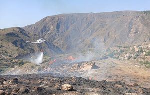 Un rayo desata un incendio forestal en la sierra de Berja