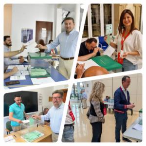 Los candidatos del PSOE de Almería ejercen su derecho al voto repartidos por los municipios de la provincia