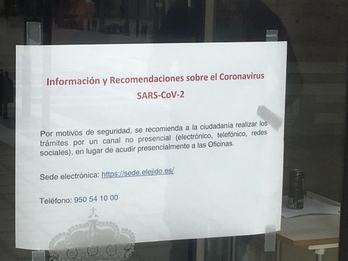 Nuevas medidas del Ayuntamiento de El Ejido por el COVID-19