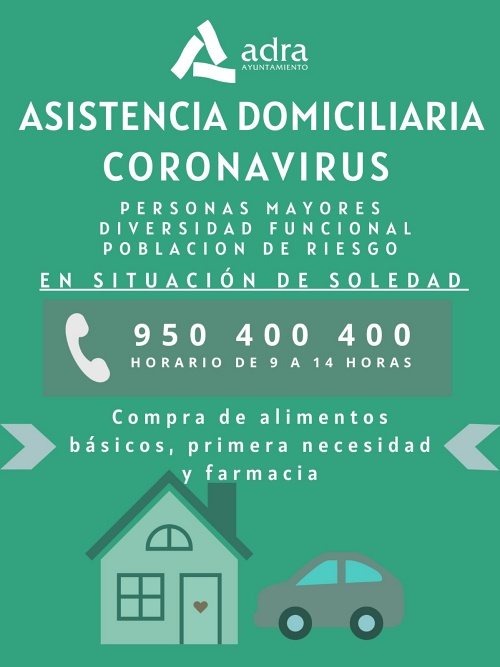 Servicio del Ayuntamiento de Adra a personas solas por el #COVID19