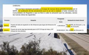 Obras hídricas en Almería... porque otros no las querían