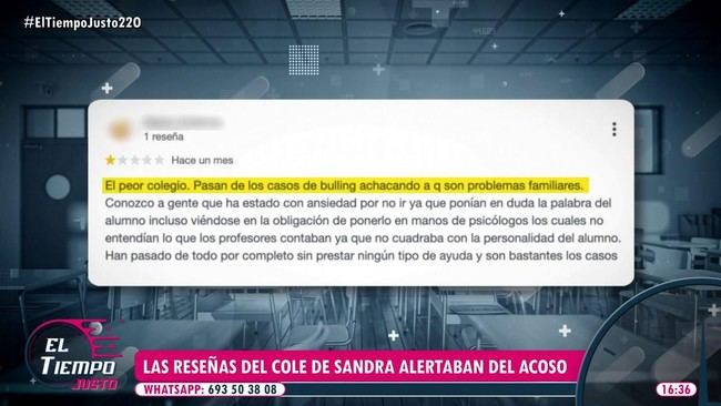 Reseñas del colegio de Sandra Peña denunciaban inacción ante el acoso escolar