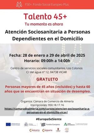 Vícar impulsa curso de formación en atención sociosanitaria para desempleados mayores de 45 años