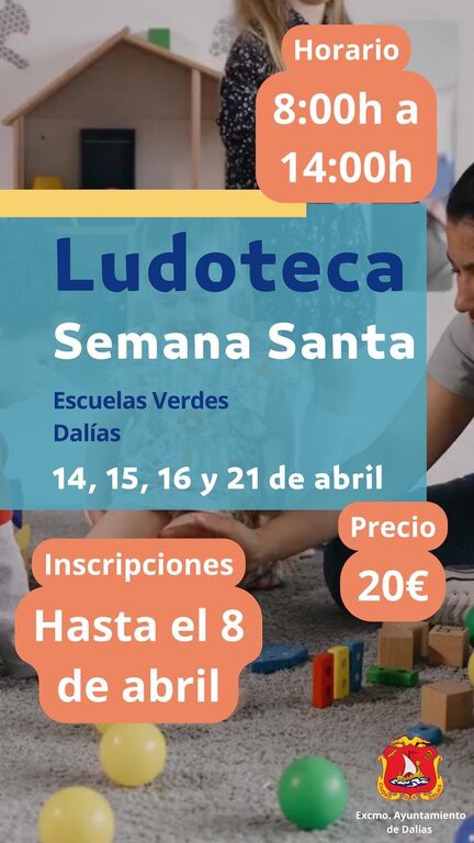 Ludoteca de Semana Santa en Dalías: inscripciones hasta el 8 de abril