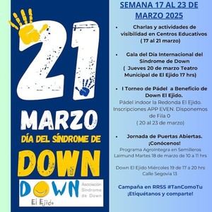 Gala de Down El Ejido este jueves para conmemorar el Día Internacional del Síndrome de Down