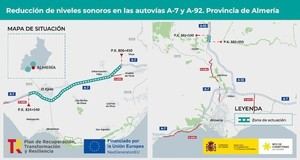 Transportes invierte 11,5 millones en reducir el ruido de la A-7 y A-92 en Almería