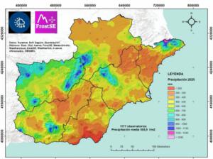 Almería registra una media de 508,9 litros por metro cuadrado en 2025