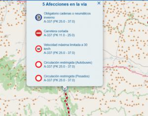 Cortada al tráfico la carretera del puerto de la Ragua