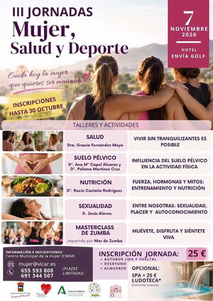 Vícar celebrará sus III Jornadas de Mujer, Salud y Deporte el 7 de noviembre