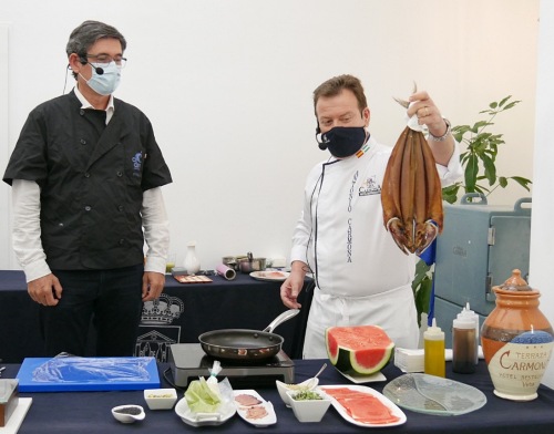 Hortalizas y pescado fresco de Adra en el showcooking de Tony García y Antonio Carmona