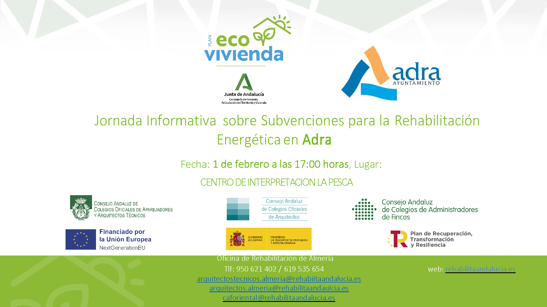 Jornada sobre Subvenciones para la Rehabilitación Energética en Adra