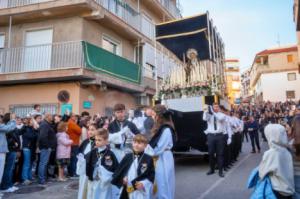 Jesús el Nazareno y Virgen de los Dolores procesionan juntos en Adra