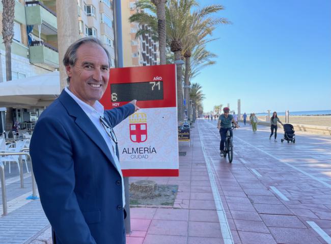 Contador de bicicletas en el Paseo Marítimo para analizar los hábitos saludables