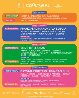 Cooltural Fest desvela la distribución del cartel por días