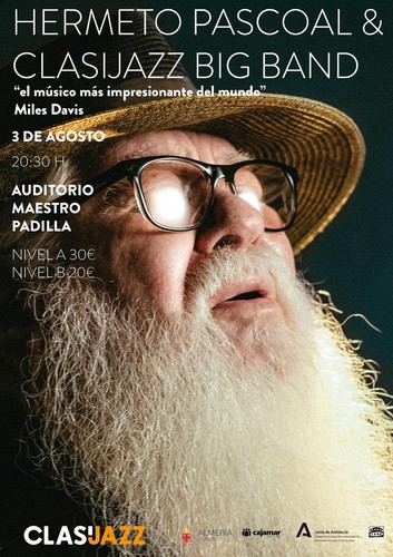 Hermeto Pascoal y Clasijazz Big Band, concierto en Almería el 3 de agosto