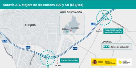 Mejoras en los enlaces de la A7 a la altura de Copo y Santa María del Águila