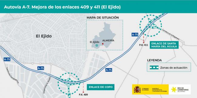 Mejoras en los enlaces de la A7 a la altura de Copo y Santa María del Águila