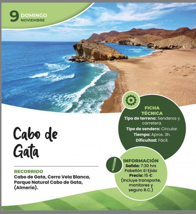 Nueva salida senderista a Cabo de Gata este domingo