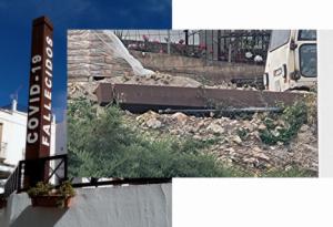 Destrozado y olvidado el monumento en memoria a víctimas del COVID en Felix