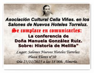 Conferencia sobre la historia de Melilla con la asociación cultural Celia Viñas