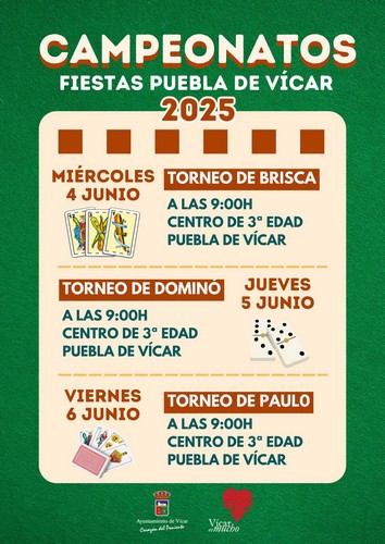 Torneo de juegos de mesa para mayores en Puebla de Vícar