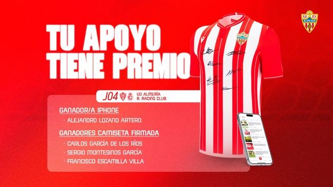Sorteo de regalos en el estadio almeriense