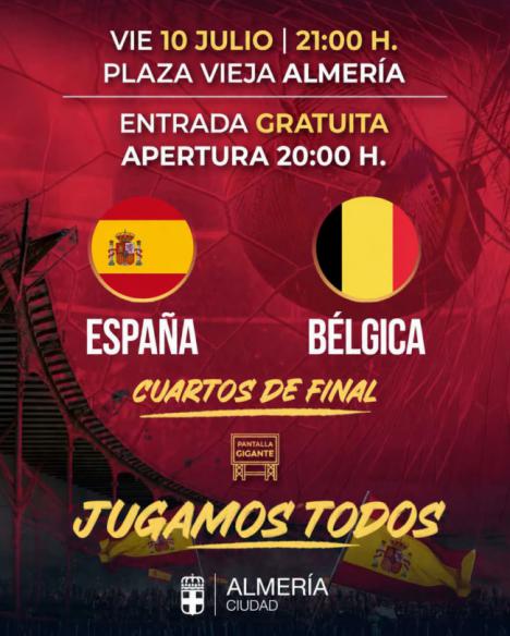 Pantalla gigante para el España-Bélgica en la Plaza Vieja