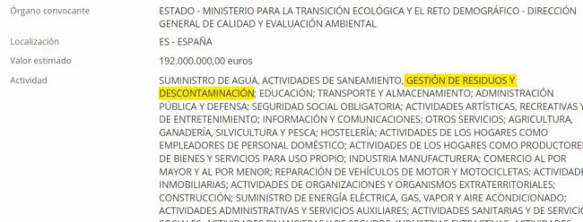 El Gobierno de Sánchez niega Next Generation para la planta de residuos
