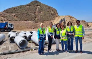 Rocío Díaz visita las obras de la variante costera y de la estación de autobuses de Mojácar