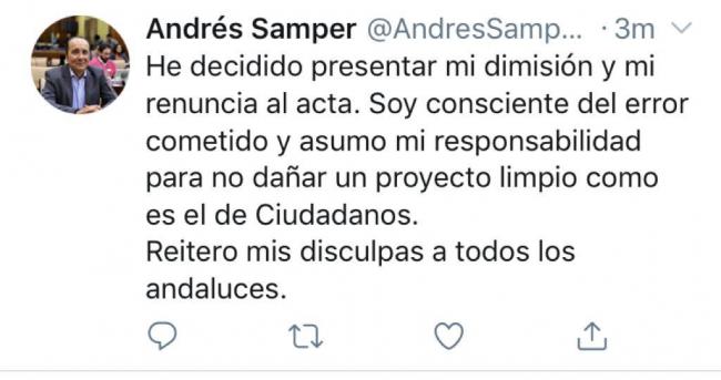 Las mentiras de Samper (Cs) sobre el caso Bla Bla Car provocan su dimisión