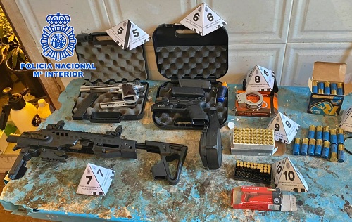 Policía Nacional incauta 1.435 plantas de marihuana en El Ejido y cuatro armas de fuego