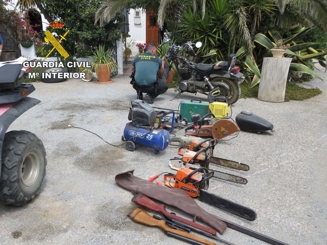 Desarticulada una banda que robó en el Almanzora joyas, herramientas, armas y vehículos