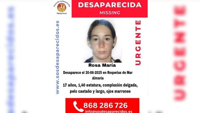Colaboración ciudadana para hallar a menor desaparecida en Roquetas de Mar