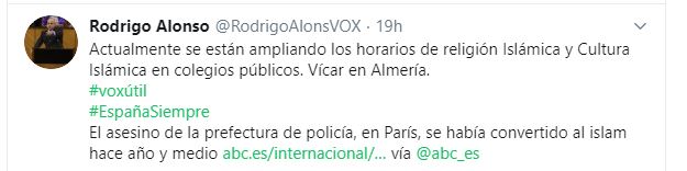 Vox relaciona la enseñanza del Islam en Vícar con el crimen de la Prefectura en París