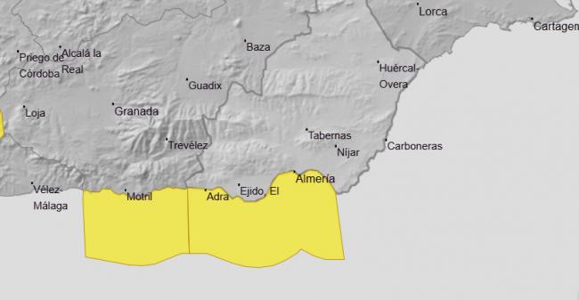Aviso amarillo costero por rachas de viento y olas altas