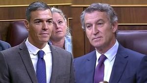 Feijóo y Sánchez se enfrentan en el Congreso por sus lapsus