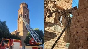 Bomberos de Granada evitan caída de campana de 150 kilos en iglesia histórica