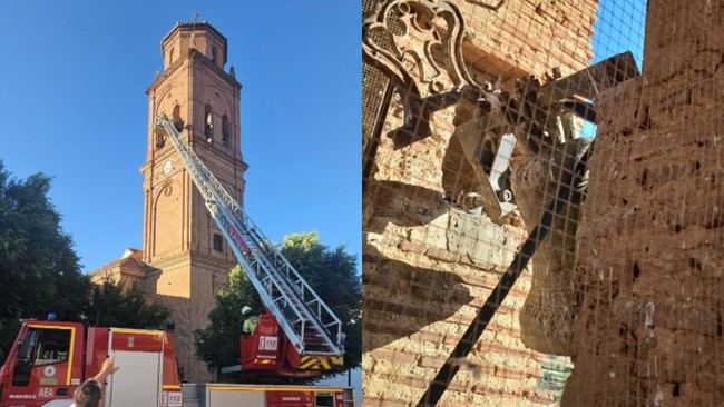 Bomberos de Granada evitan caída de campana de 150 kilos en iglesia histórica